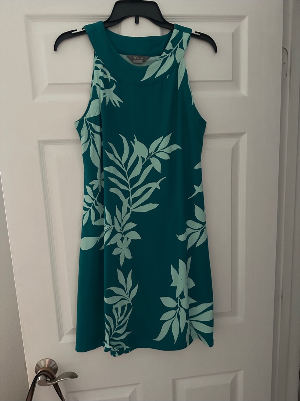 Natural Reflections Teal and Mint Floral Sleeveless Dress